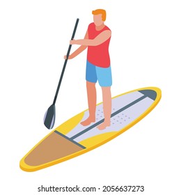 Summer surfer icon. Isometric of summer surfer vector icon for web design isolated on white background