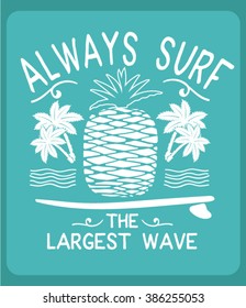 Summer surfing badges and design elements