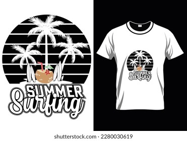 
Summer Surfing Summer Day T-Shirt Design