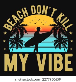 Summer surfing graphics tshirt design vector design 