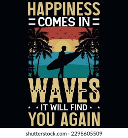 Summer surfing graphics tshirt design 