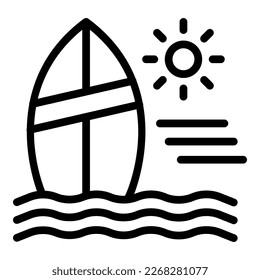 Summer surfing icon outline vector. Wind kite. Sport extreme