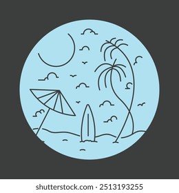 Summer Surfing on Vacation Beach 2