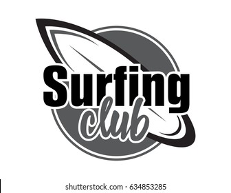 Summer surfing retro badge. Surfing concept for shirt or logo, print, stamp. Vector illustration.