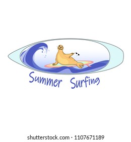 Summer surfing seal