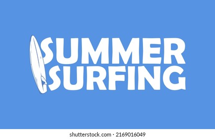 summer surfing simple logo design