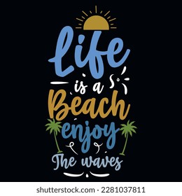 Summer surfing summer times summer loving boat beach typographic tshirt design