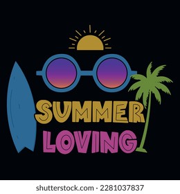 Summer surfing summer times summer loving boat beach typographic tshirt design