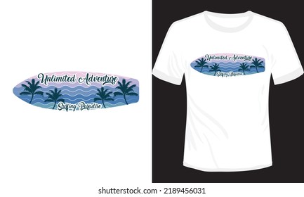 Summer Surfing T-shirt Design Vector Illustration
