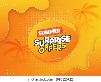 Summer Surprise Offers Text On Abstract Orange Background Can Be Used As Poster Design.