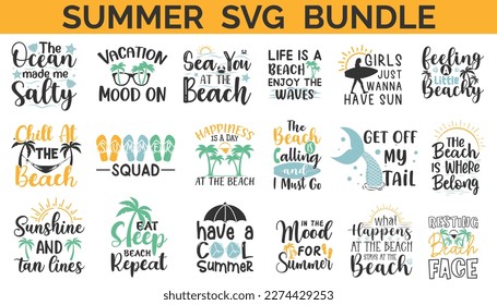 Summer SVG Bundle with Retro style on White Background.
18 Summer T Shirt Design Bundle.
Beach SVG T Shirt Design Bundle.
Summer Quotes SVG Bundle, Cut files, beach eps file. svg