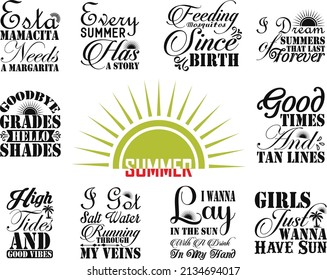 summer SVG Bundle.summer T-shirt Design SVG Bundle.