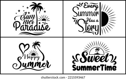 Summer SVG Crafts T-shirt Design Bundle Graphic