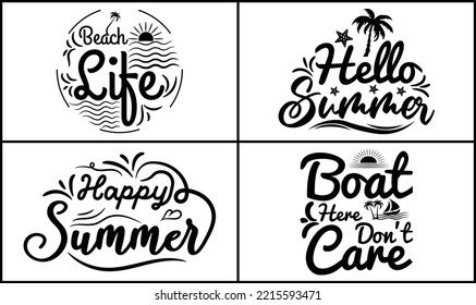 Summer SVG Crafts T-shirt Design Bundle Graphic