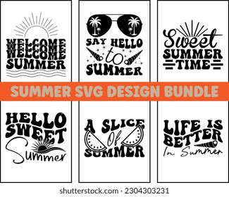 summer SVG design bundle Cut Files,Summer Quotes SVG Designs Bundle,Funny Summer quotes SVG cut files bundle,Hello Summer quotes t shirt designs bundle,Groovy Retro Svg Design Bundle svg