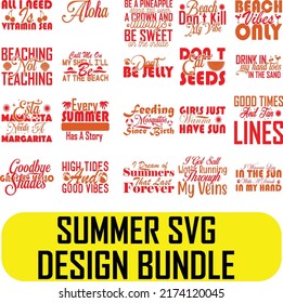 Summer SVG design bundle. Summer SVG t shirt design.