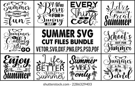 Summer SVG Design CUT FILES Bundle | Beach SVG | Outdoor SVG .