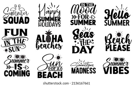 Summer SVG T shirt Design Bundle