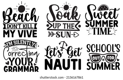 Summer SVG T shirt Design Bundle