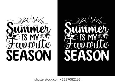 Summer Svg Typography T Shirt Design, Summer Sgv Typography Poster Design, summer design, T-Shirt Design Vector,