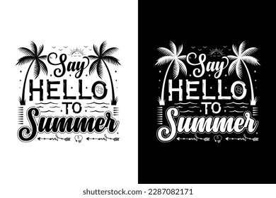 Summer Svg Typography T Shirt Design, Summer Sgv Typography Poster Design, summer design, T-Shirt Design Vector,
