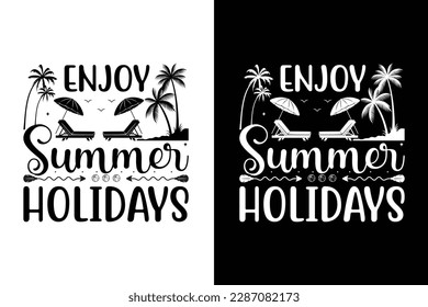 Summer Svg Typography T Shirt Design, Summer Sgv Typography Poster Design, summer design, T-Shirt Design Vector,