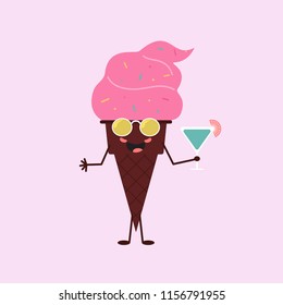 Summer sweets. Color ice cream design icon vector