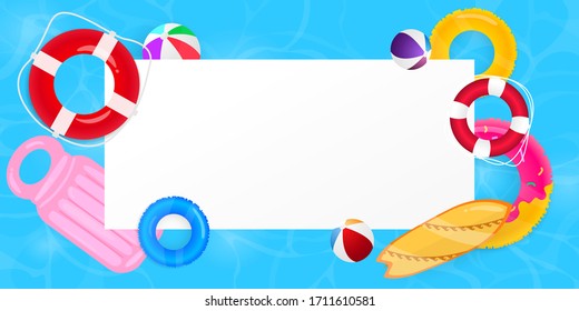 Summer swim ring greeting background. Celebration Vector illustration. poster, banner vector illustration and design for poster card,