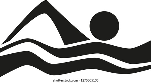 Summer Swim Water Information Flat People Pictogram Icon Isolated on White Background, pool, hotel, vector