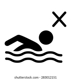 Summer swim water information flat people pictogram icon isolated on white background