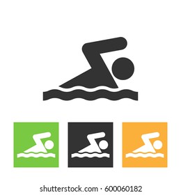 Summer Swim Water Information. Pictogram Icon Isolated on White Background