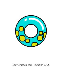 Summer swimming ring color fill icon. Rubber inflatable swimming ring symbol vector illustration in trendy style. Editable graphic resources for many purposes.