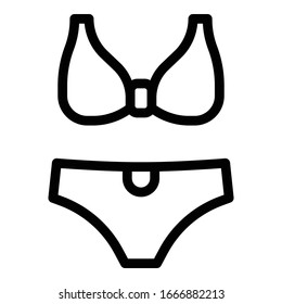 Summer swimsuit icon. Outline summer swimsuit vector icon for web design isolated on white background