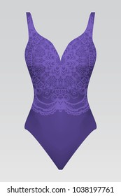 summer swimsuit with modern design purple color mandala ornament. fashion vector for design summer cloth.