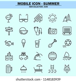 summer, swimwear, vacation, travel, bikinis, banana boat, tropical, vacation, mobile icon, line icon, illustration
