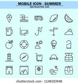 summer, swimwear, vacation, travel, bikinis, banana boat, tropical, vacation, mobile icon, line icon, illustration
