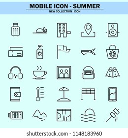 summer, swimwear, vacation, travel, bikinis, banana boat, tropical, vacation, mobile icon, line icon, illustration