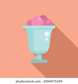 Summer swirl gelato icon flat vector. Ice cream pot. Restaurant food
