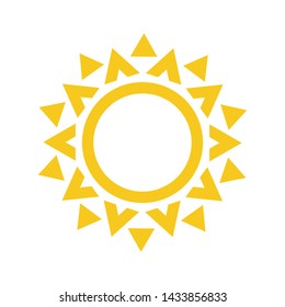 Summer symbol. Hedgehog, prickly Sun modern icon. Sunny circle shape. Isolated vector logo concept on white background