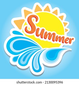 Summer symbol illustration of a tropical landscape. Ideal for promotional material and tourism