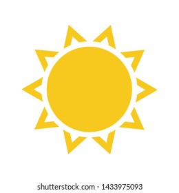 Summer symbol. Sun modern icon. Sunny circle shape. Isolated vector logo concept on white background