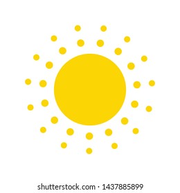Summer symbol. Sun modern icon. Sunny circle shape. Isolated vector logo concept on white background