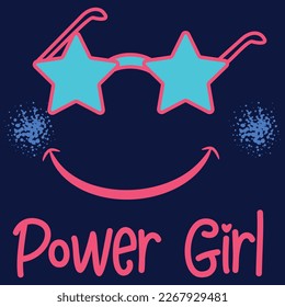 Summer symbol t-shirt design. Sunglasses star print vector.Camera drawing.Funny graphic design.Retro sunglasses, power girl.
