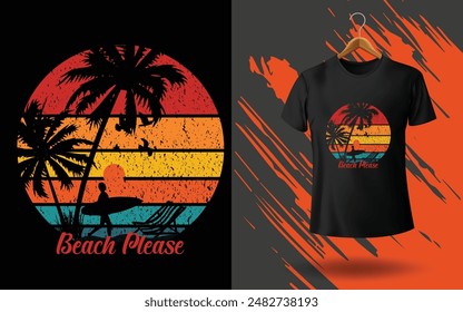 summer t shirt design beach please vector reedy for print