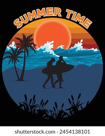 Summer t shirt design, summer best selling t shirt design collection, beach vibes, trending beach stickers, retro vintage t-shirt, summer illustration, svg