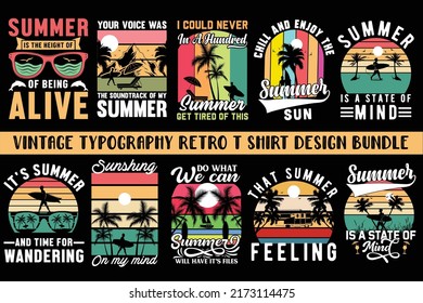 Summer t shirt design bundle vector art 