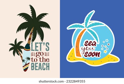 Summer t shirt design bundle and vector design.