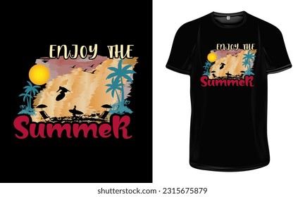 Summer T Shirt Design. Summer at California Palm Beach.