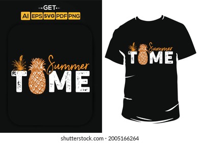 Summer t shirt design costume with pineapple. Fruits and textures in fashion.