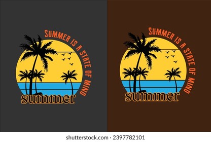 summer t shirt design with nature 